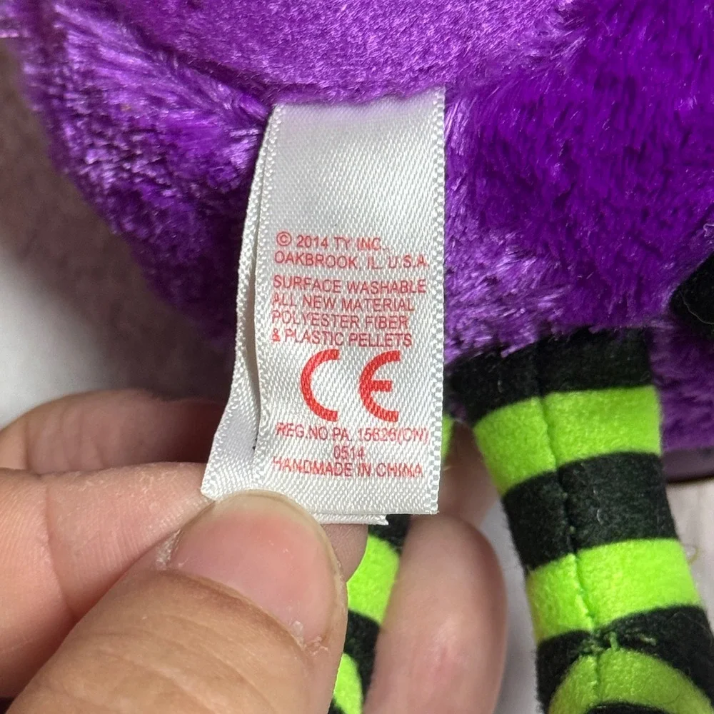 Ty Beanie Boos Crawly Purple Halloween Spider Plush 6